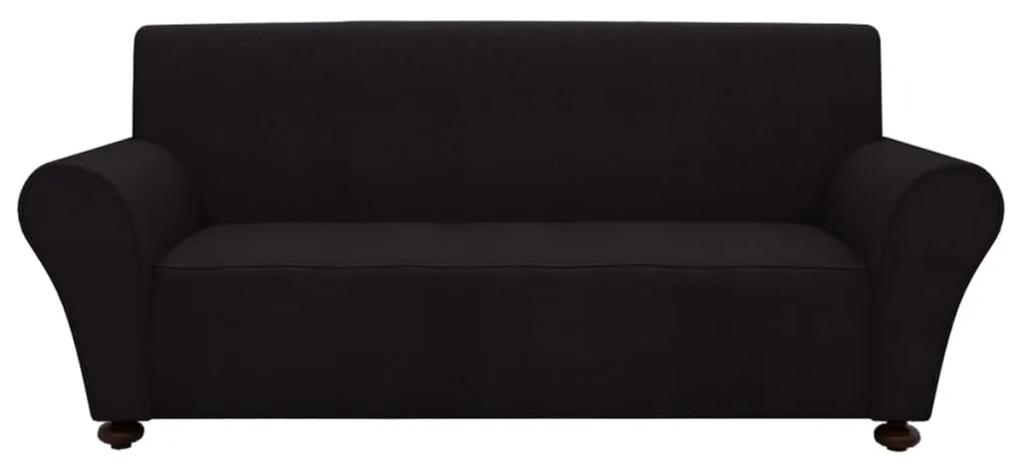 Capa de sofá elástica de jersey de poliéster, preto
