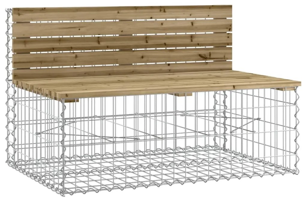 Banco de jardim c/ design gabião 347x71x65,5cm pinho impregnado