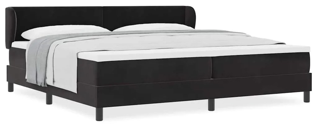 Cama Box com Colchão vidaXL Preto 200x200 cm Veludo
