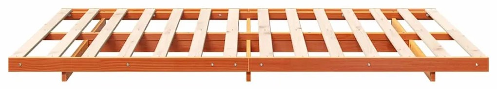 Estrutura de cama de chão Castanho-mel 140 x 220 cm