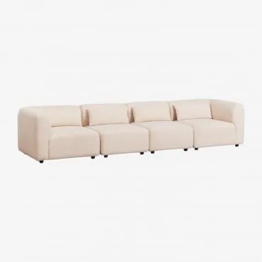 Sofá Modular Fogler De 4 Peças Chenille Creme Bege - Sklum