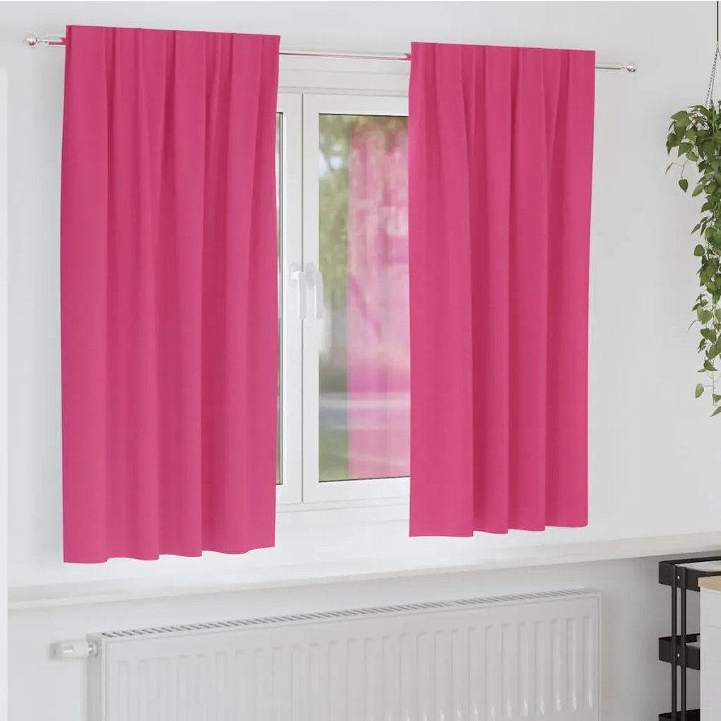 vidaXL Cortinas Blackout com Argolas 2 pcs Rosa Brilhante 175 x 140 cm