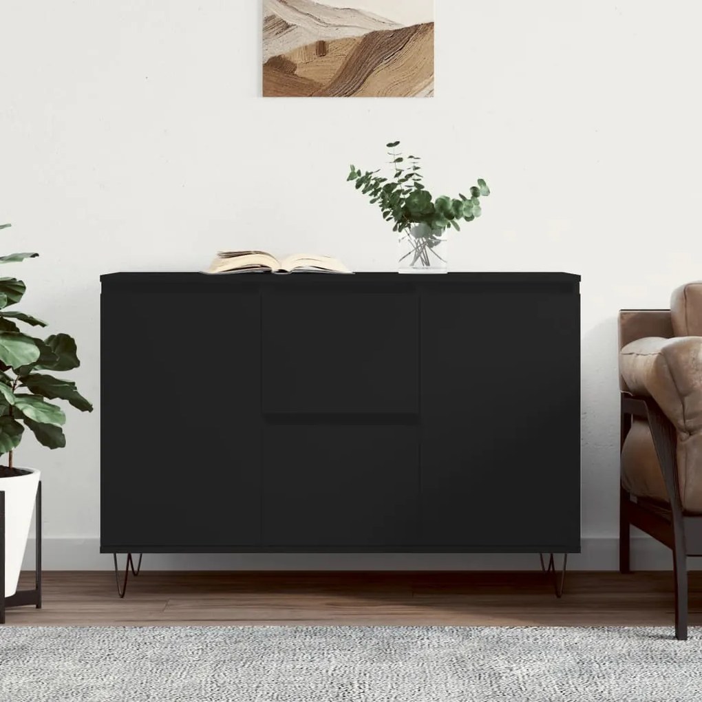 vidaXL Aparador 104x35x70 cm derivados de madeira preto