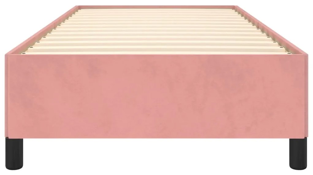 Estrutura de cama 90x200 cm veludo rosa