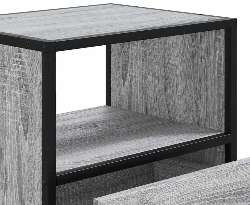 Mesas de cabeceira de parede 2 pcs 40x31x39,5cm cinzento sonoma