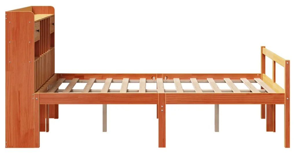 Cama com estante sem colchão 135x190 cm pinho maciço