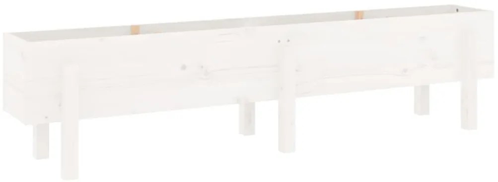 Canteiro elevado de jardim 160x30x38 cm pinho maciço branco