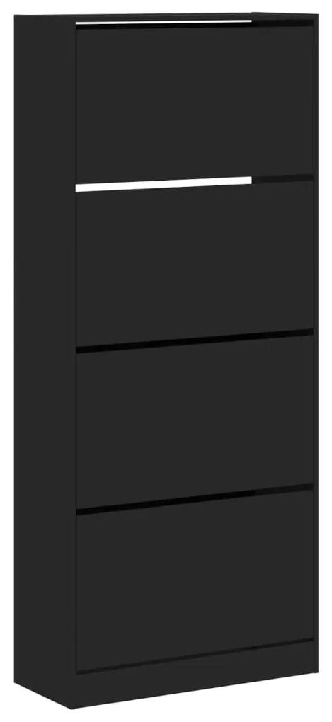Sapateira com 4 gavetas articuladas 80x34x187,5 cm preto