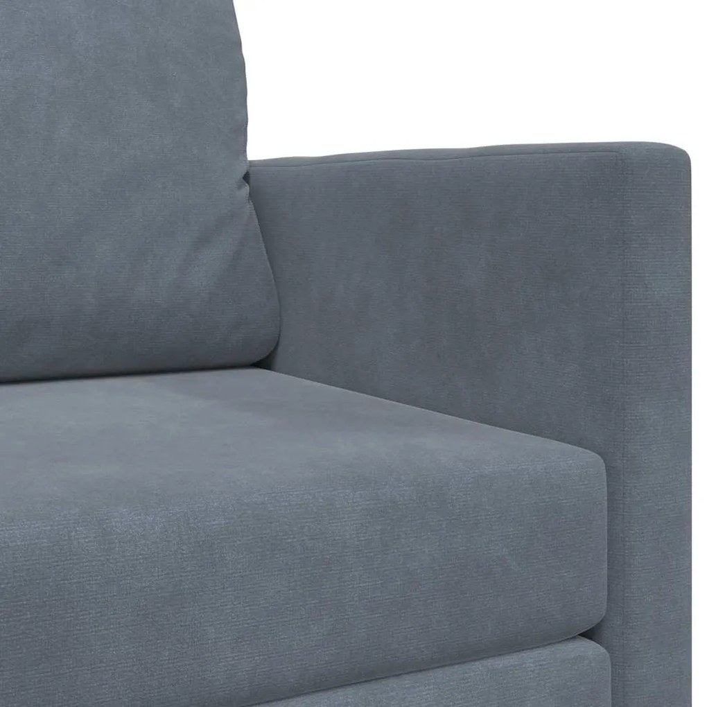 Sofá cama de chão 2 em 1 Cinza Escuro 124x204x61 cm Veludo