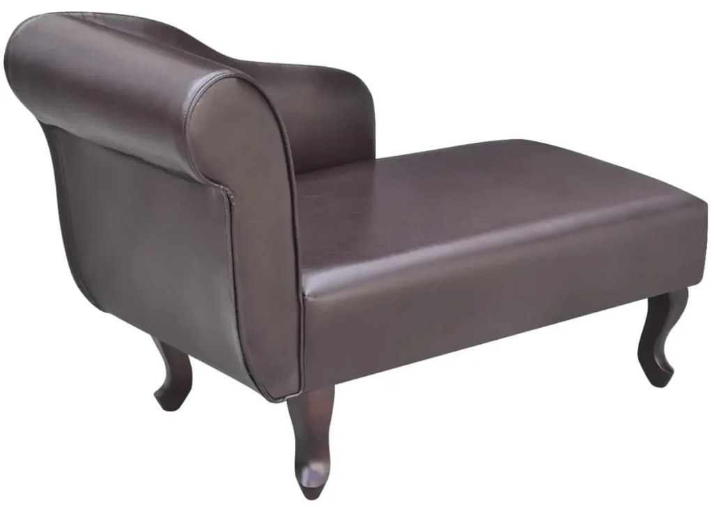 Chaise longue couro artificial castanho