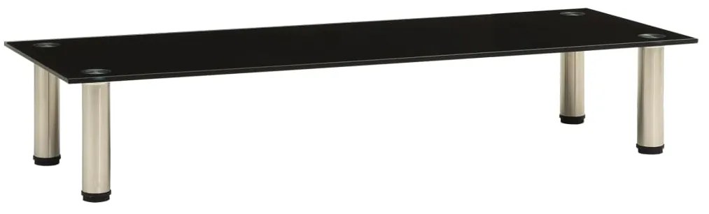 vidaXL Móvel de TV 100x35x17 cm vidro temperado preto
