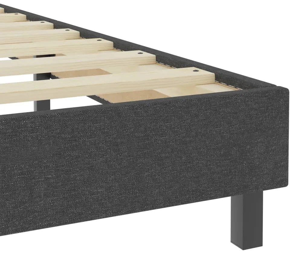 Cama boxspring 200x200 cm tecido cinzento-escuro