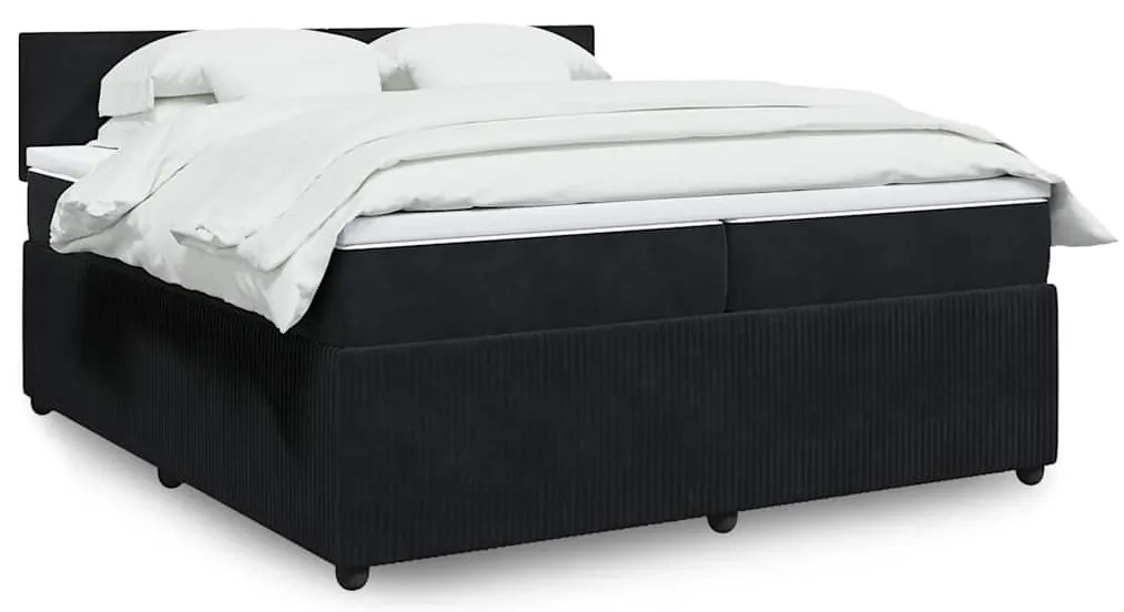 vidaXL Cama com molas/colchão 200x200 cm veludo preto