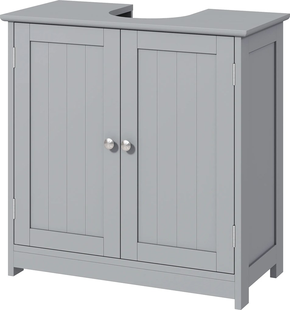 Móvel de casa de banho para lavatório (NÃO INCLUÍDO) armário de 2 portas com prateleira 60 L x 30 L x 60 A cm - em madeira cinzenta