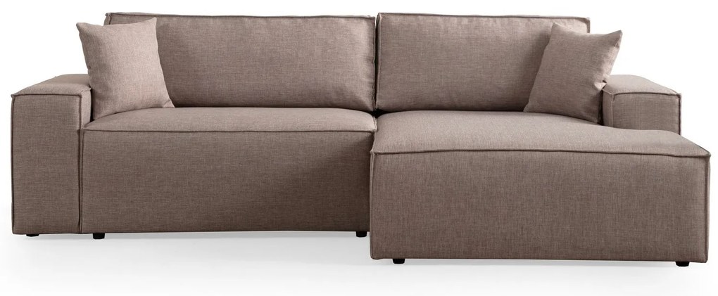 Sofá-Cama de Canto Pırlo – Castanho – 260x78x170 cm