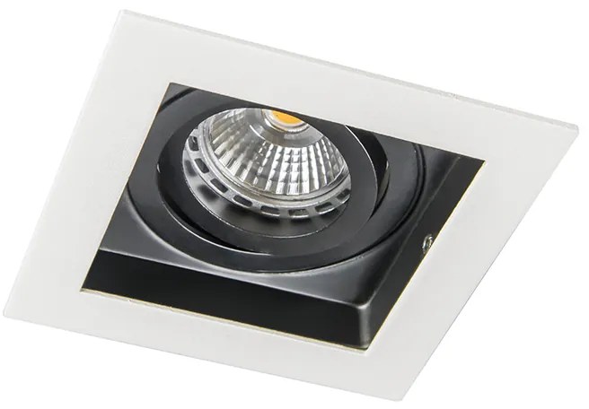 Conjunto de 5 focos encastrados brancos com preto - Carree