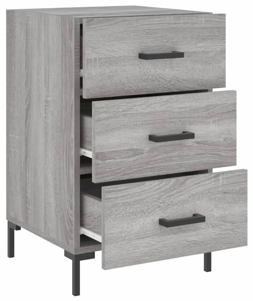 Mesa de cabeceira 40x40x66 cm derivados madeira cinzento sonoma