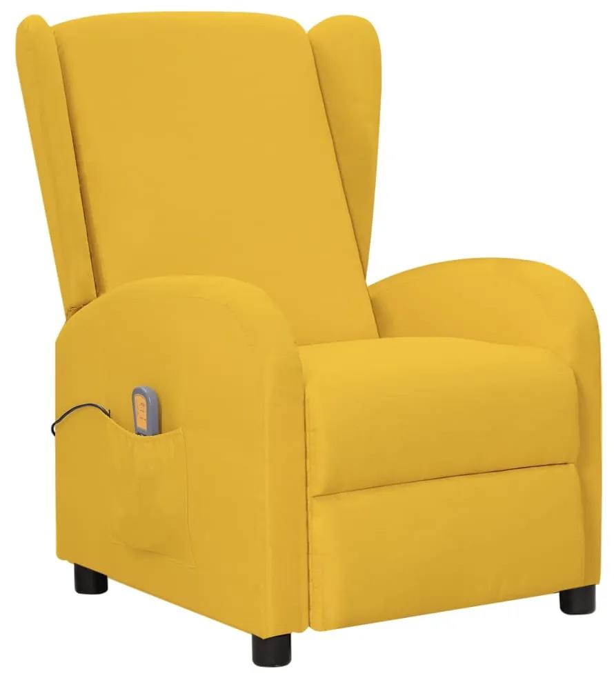 342324 vidaXL Poltrona de massagens reclinável tecido amarelo
