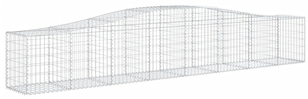 Cestos gabião arqueados 4 pcs 400x50x60/80 cm ferro galvanizado