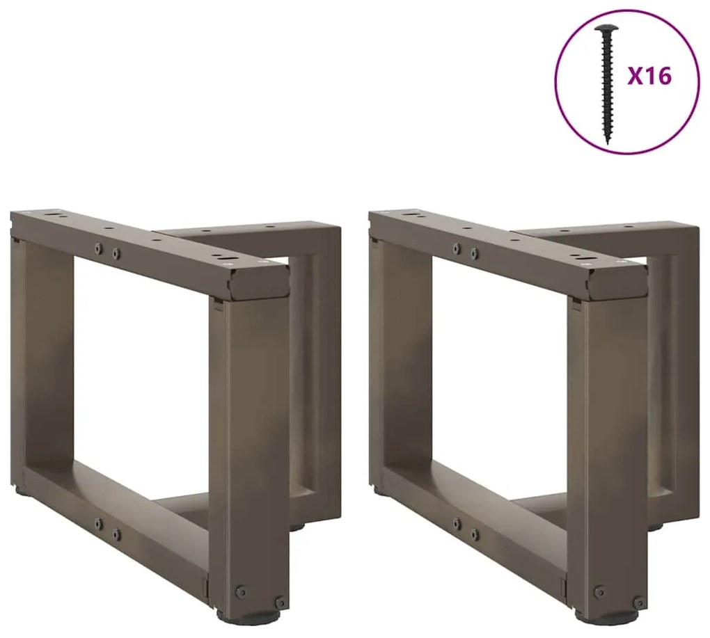 Pés para mesa de centro em forma de T, 2 peças, preto, 50x25x(30-31) c