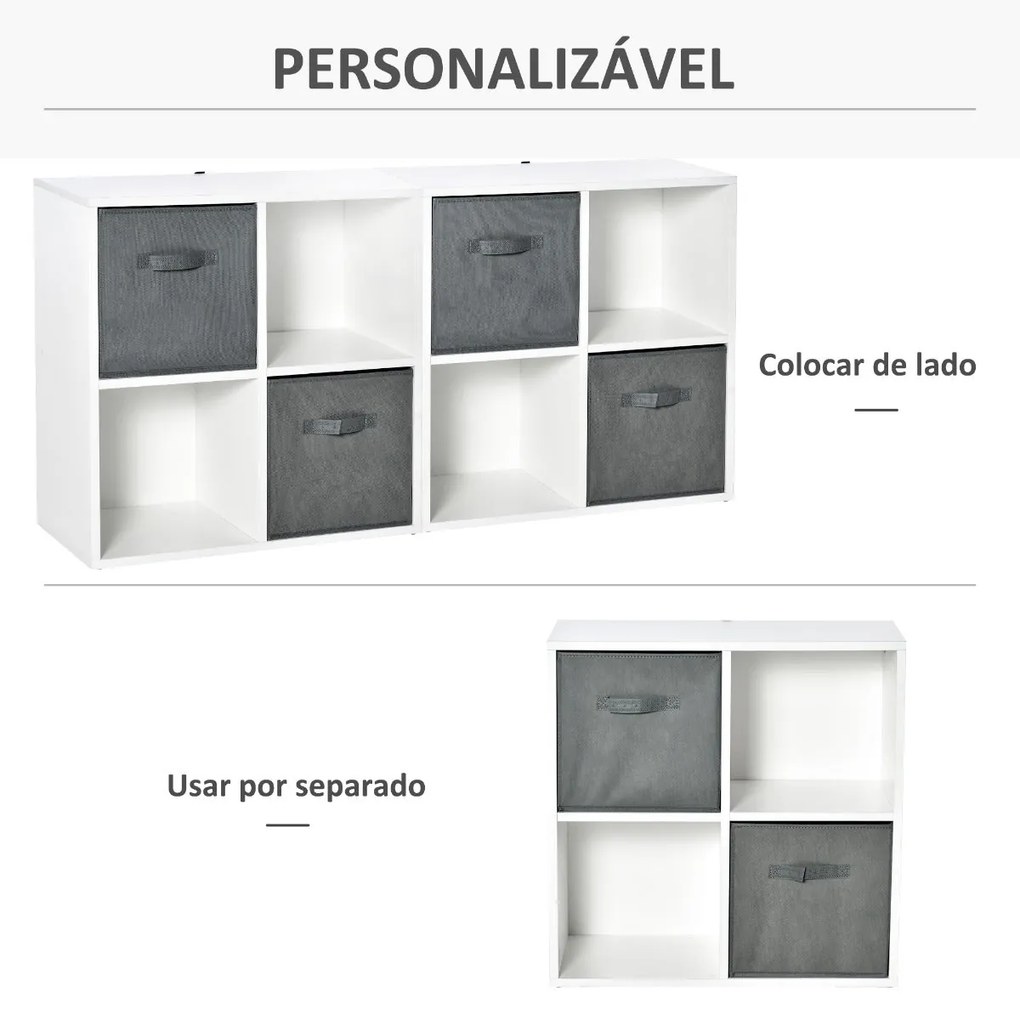 Estante Lelu de 4 Cubos - Design Nórdico