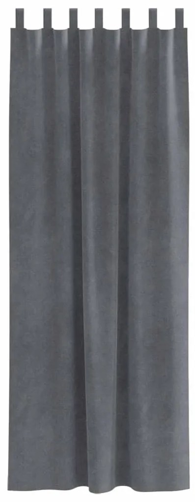 Cortinas Blackout vidaXL com Laços de Pendurar 2 pcs Veludo Cinza Clar