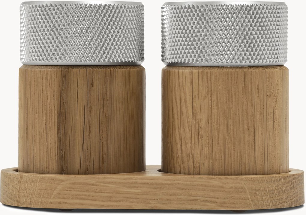 Moinhos de sal e pimenta em madeira de carvalho Sina, conjunto de 3