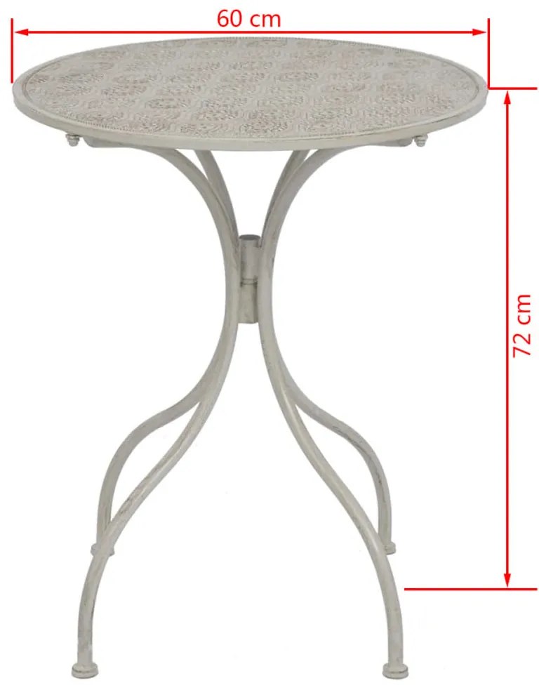 3 pcs conjunto bistrô aço cinzento