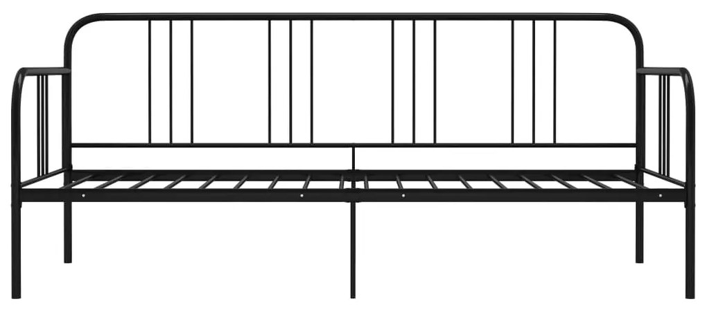 Sofá-cama 90x200 cm metal preto
