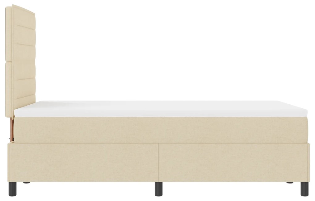Cama Box com Colchão Creme 120x200 cm Tecido