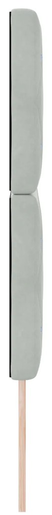 Cabeceira com Botão de Cristal Tufted Cinza Claro 160 cm Veludo