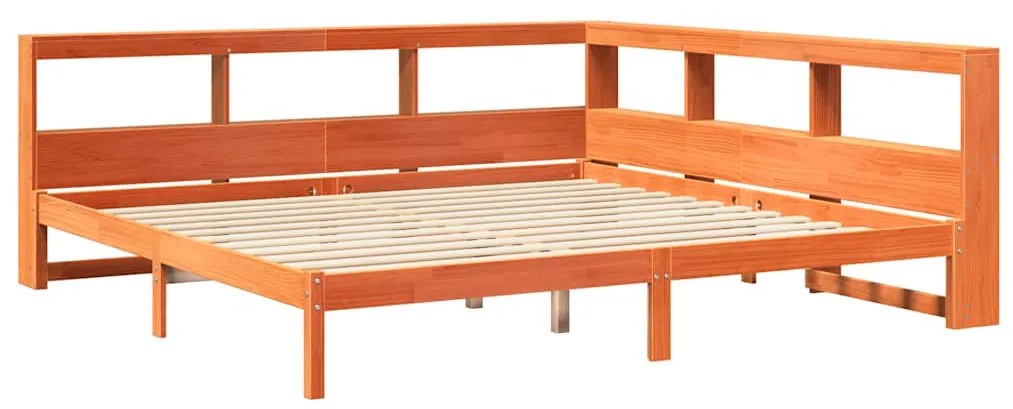 Cama com estante sem colchão 200x200 cm pinho maciço