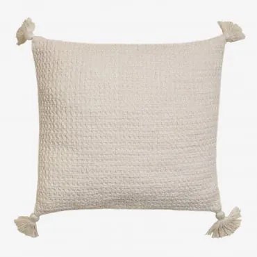 Almofada Quadrada 45x45 Cm Em Algodão Resnais Beige Creme - Sklum