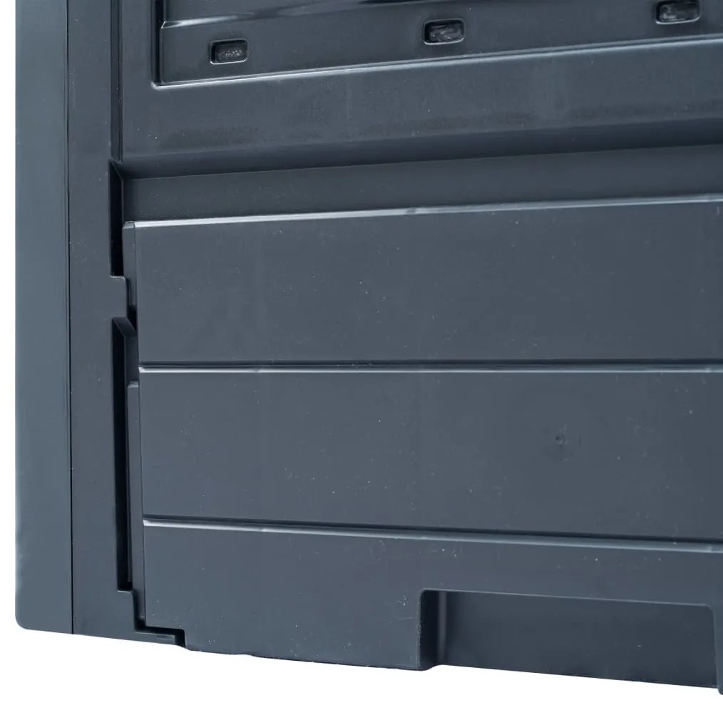 Compostor de jardim 60x60x73 cm 260 L cinzento