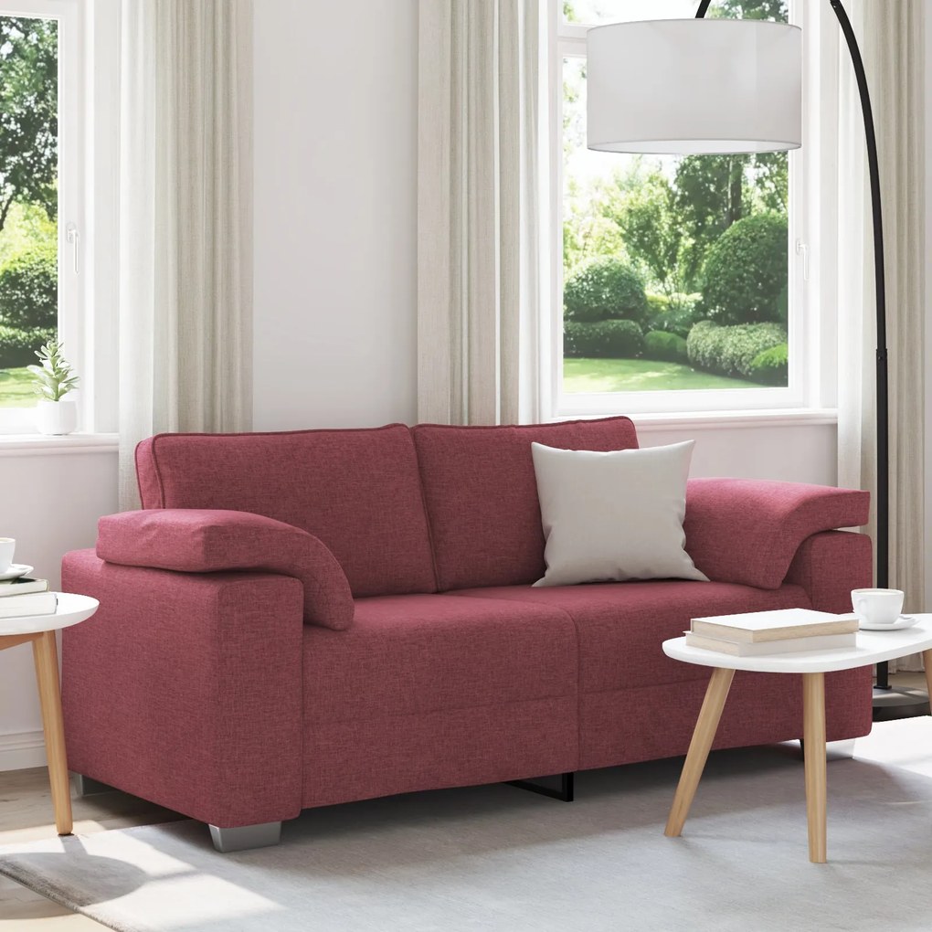 Sofá Loveseat Vermelho Vinho 140 cm Tecido