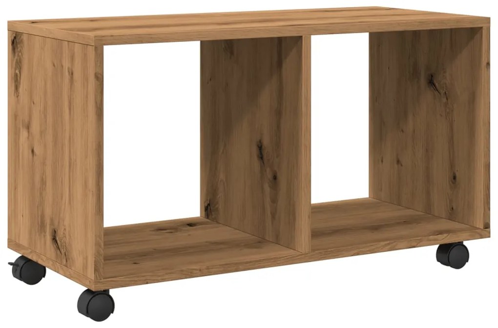 Móvel c/ rodas 72x33x42,5 cm deriv. madeira carvalho artisiano