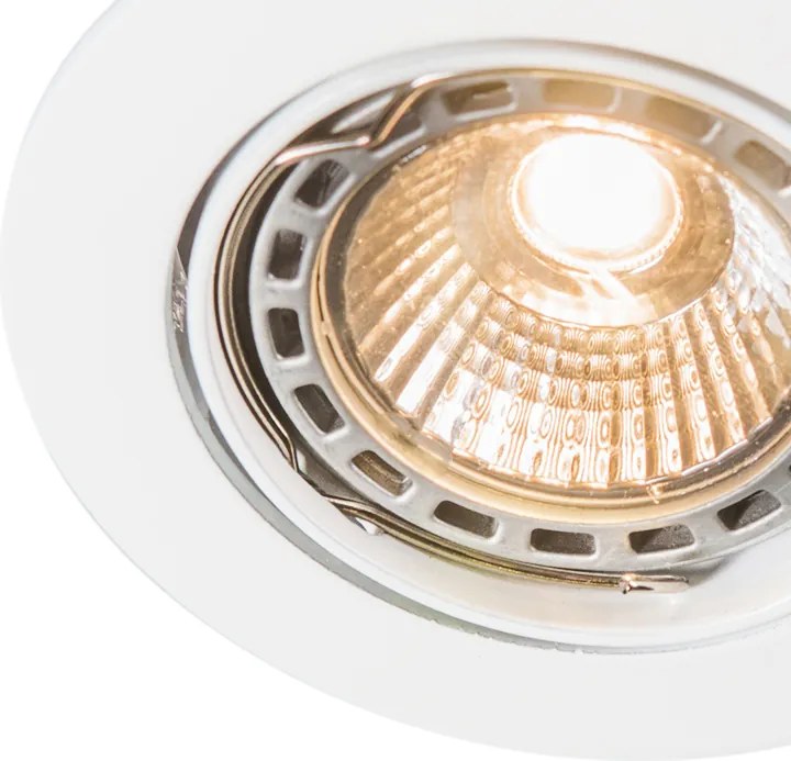 Conjunto de 6 focos embutidos modernos brancos inclináveis GU10 50mm - Edu