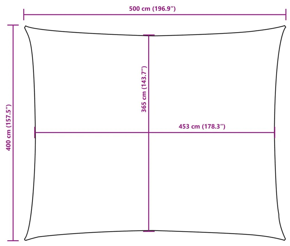 Para-sol estilo vela tecido oxford retangular 4x5 m antracite