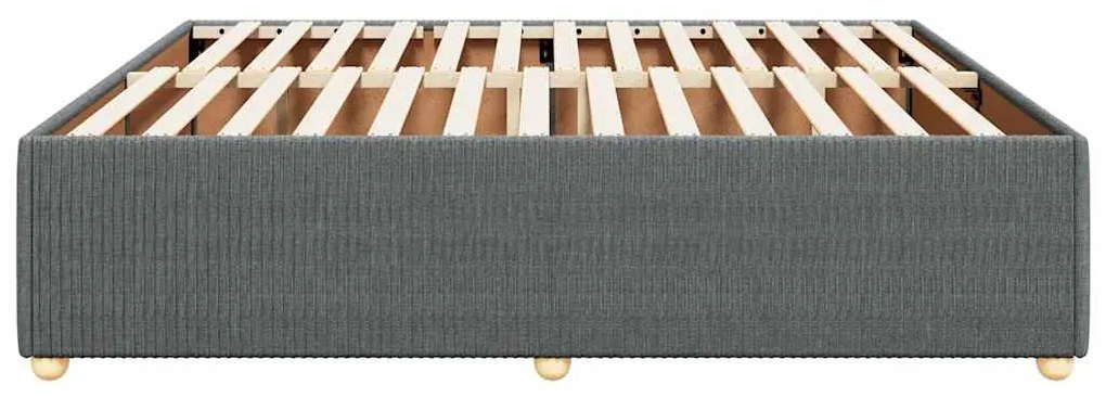 Estrutura de cama sem colchão 200x200 cm tecido cinzento-escuro