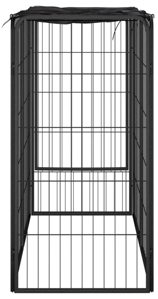 Canil com 6 painéis 50x100 cm aço revestido a pó preto