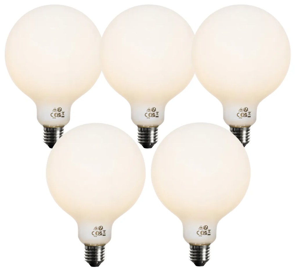 Conjunto de 5 Lâmpadas LED E27 Reguláveis Opala G125 5W 450 lm 3000K