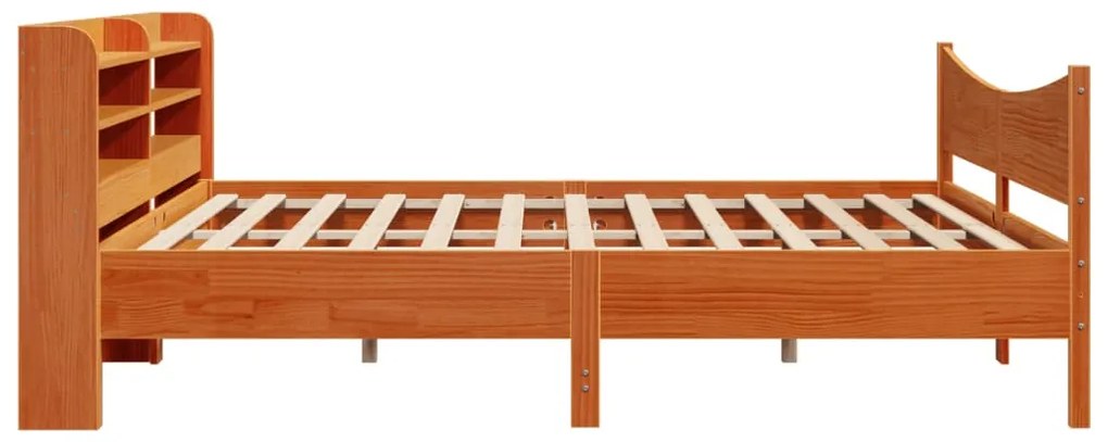 Estrutura cama c/ cabeceira 180x200cm pinho maciço castanho-mel
