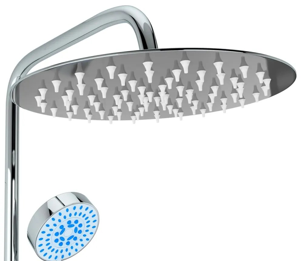 Conjunto de duche com chuveiro fixo e de mão aço inoxidável