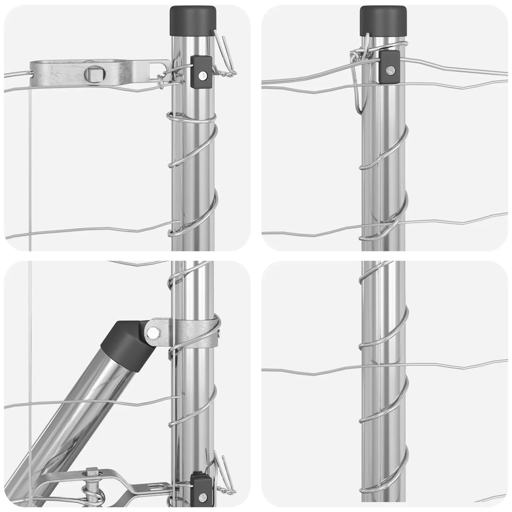 Cerca Euro da com 13 Postes Flangeados 1x25 m Aço Galvanizado
