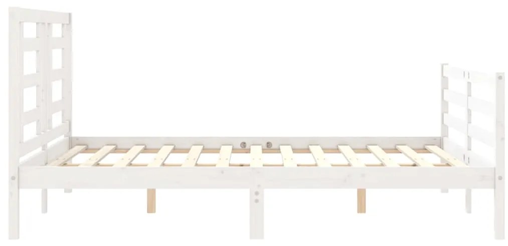 Estrutura de cama com cabeceira 160x200 cm madeira maciça