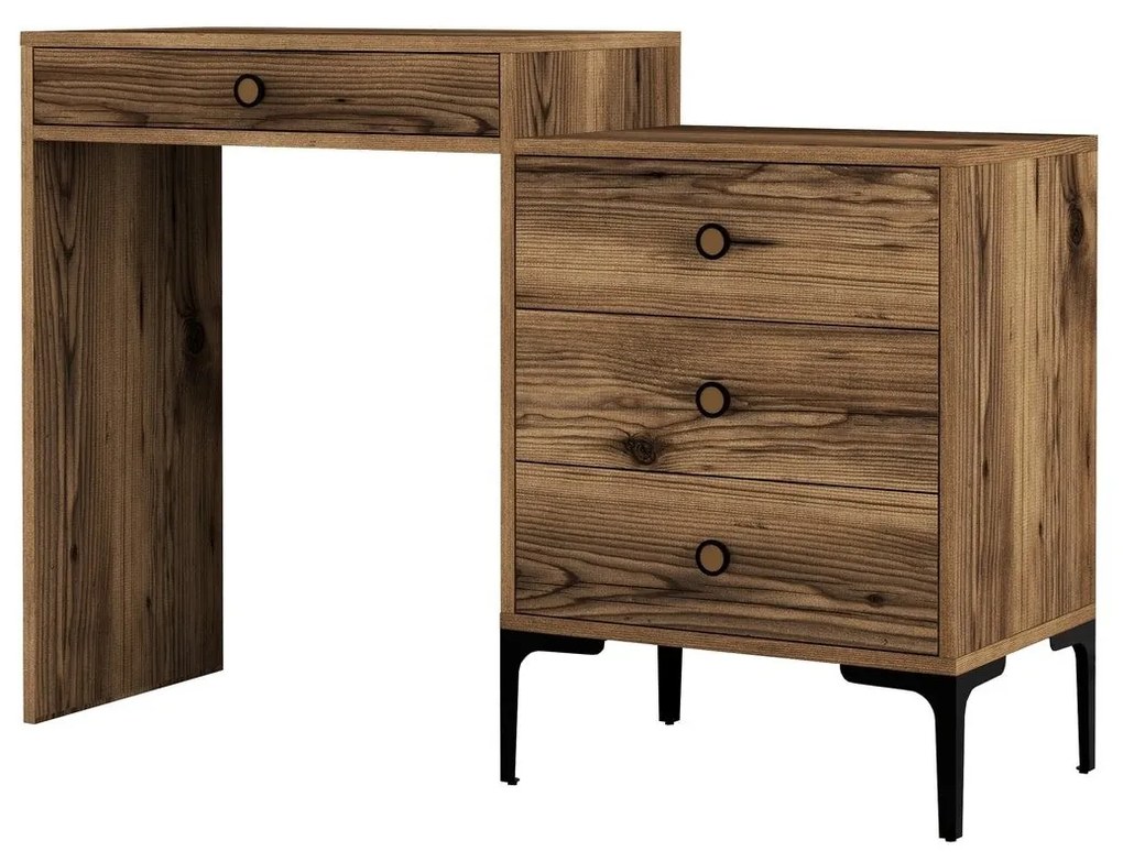 Mesa de Maquilhagem Lizbon500 – Nogueira – 124x84,7x40 cm