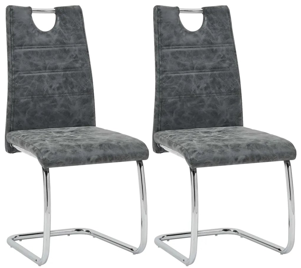 vidaXL Cadeiras de jantar 2 pcs couro artificial preto
