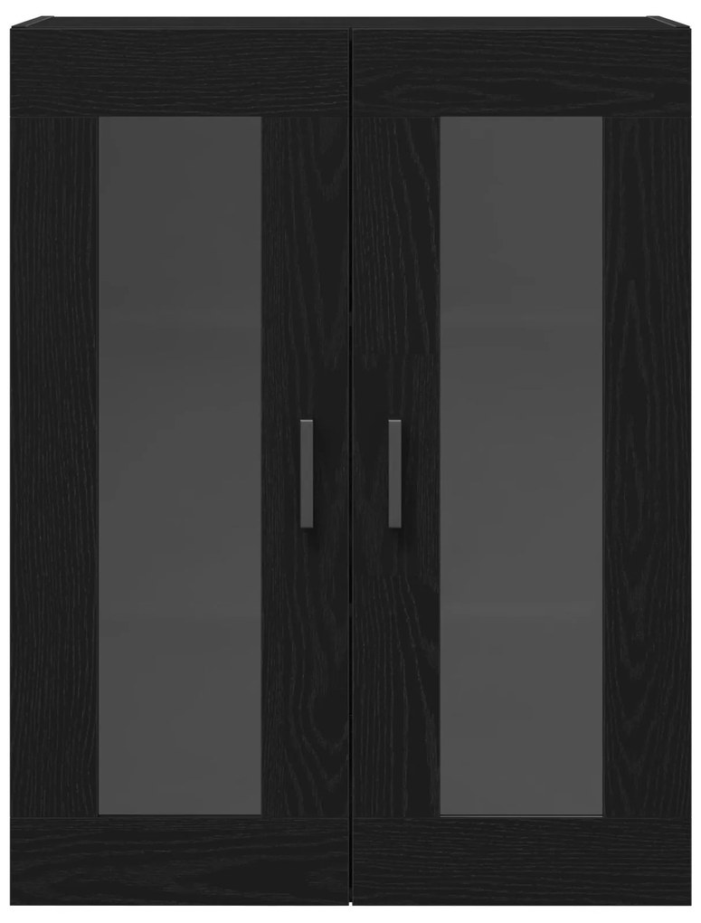 Armário de Parede com Portas de Vidro Carvalho Negro 69.5x34x90 cm
