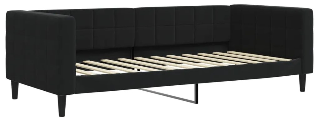Sofá-cama com gavetão 90x200 cm veludo preto