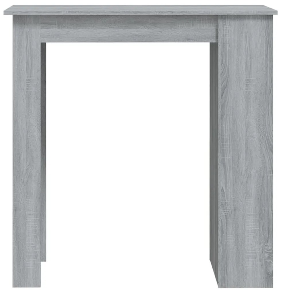 Mesa de bar c/ prateleiras derivados de madeira sonoma cinza
